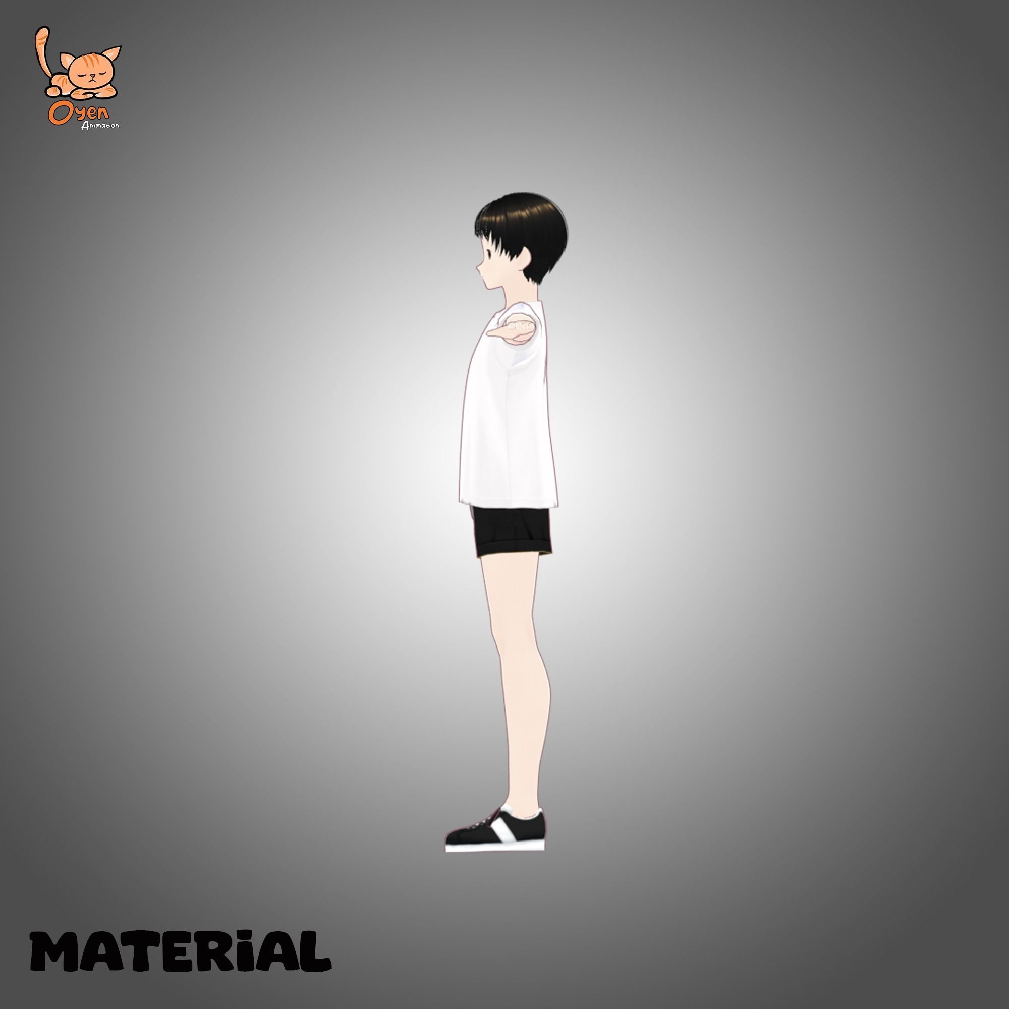 Male Anime Basic Vtuber VRM 3D model_4