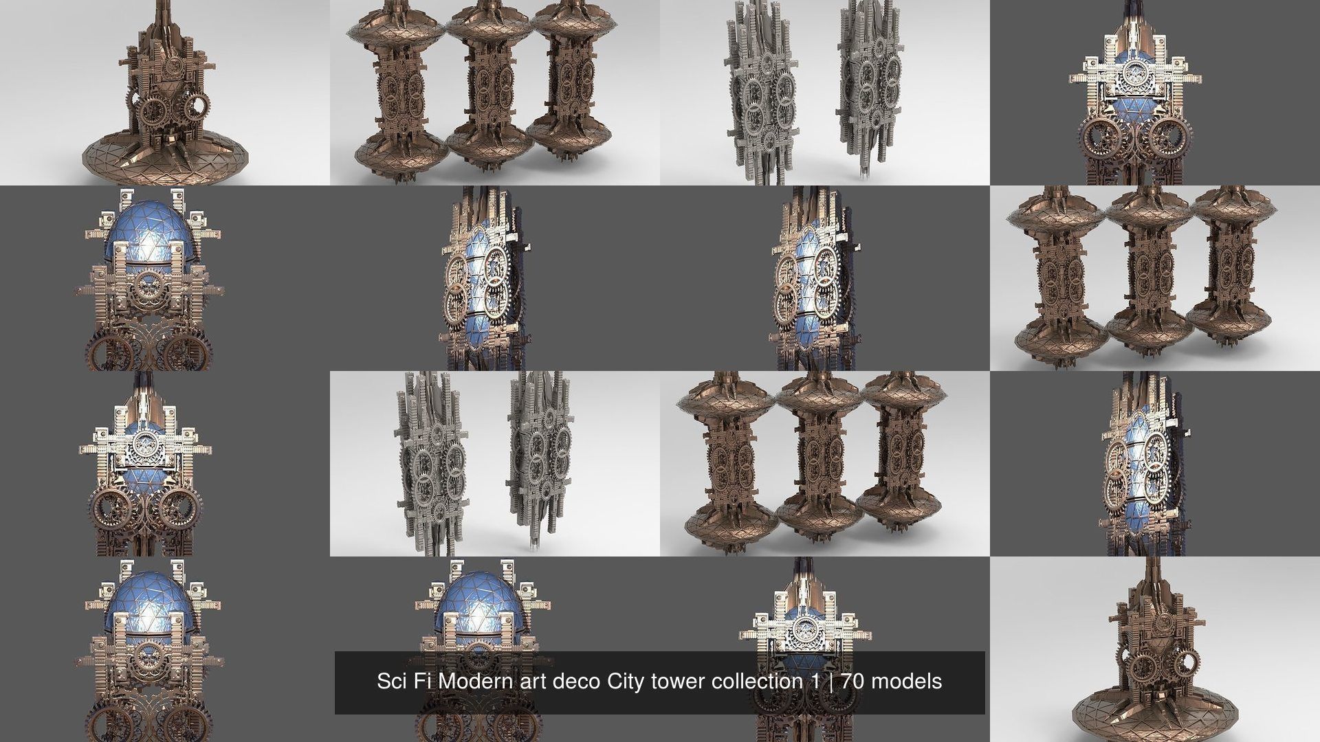 Sci Fi Modern art deco City tower collection 1 _8