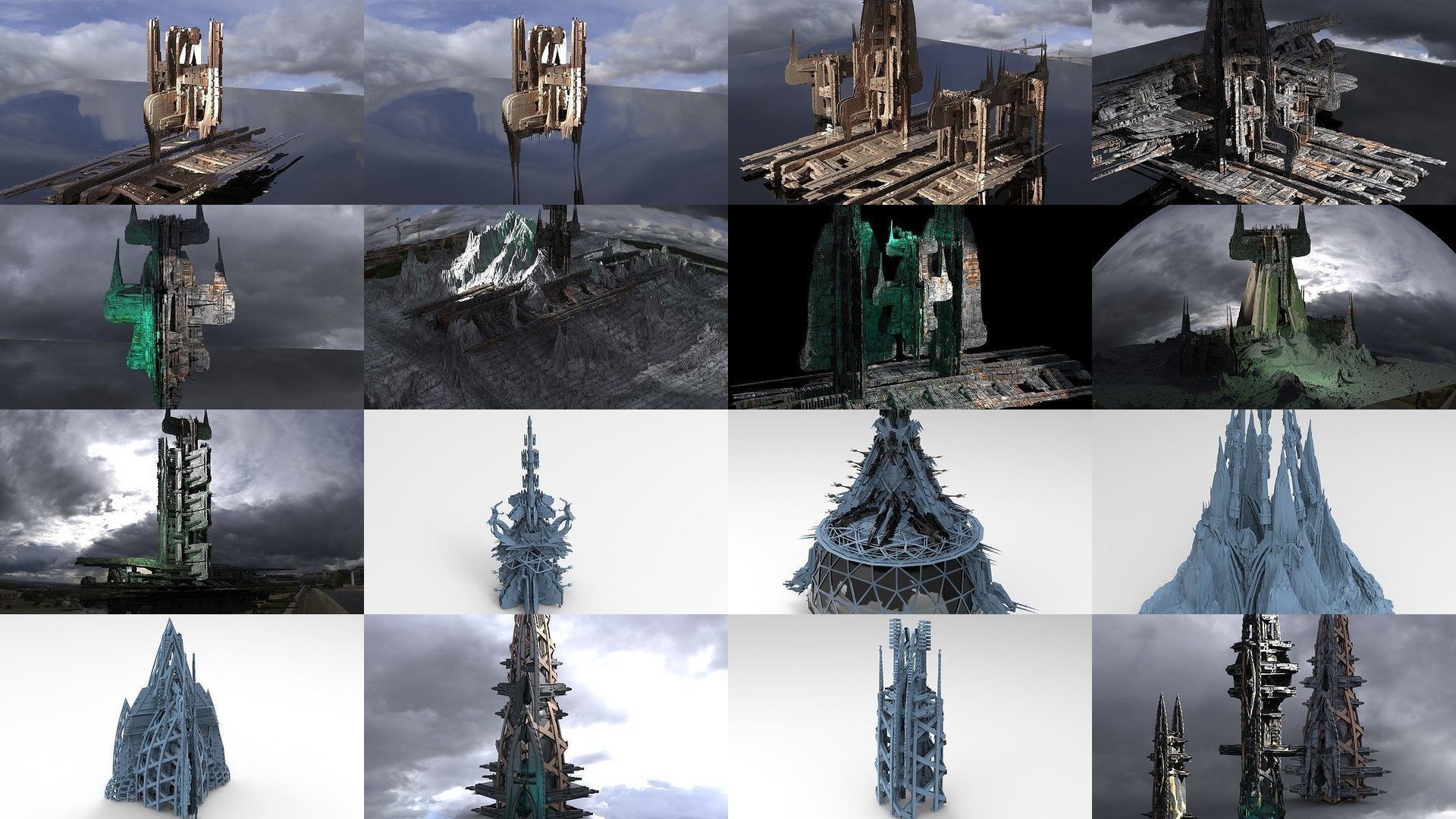 Sci Fi Modern art deco City tower collection 1 _1