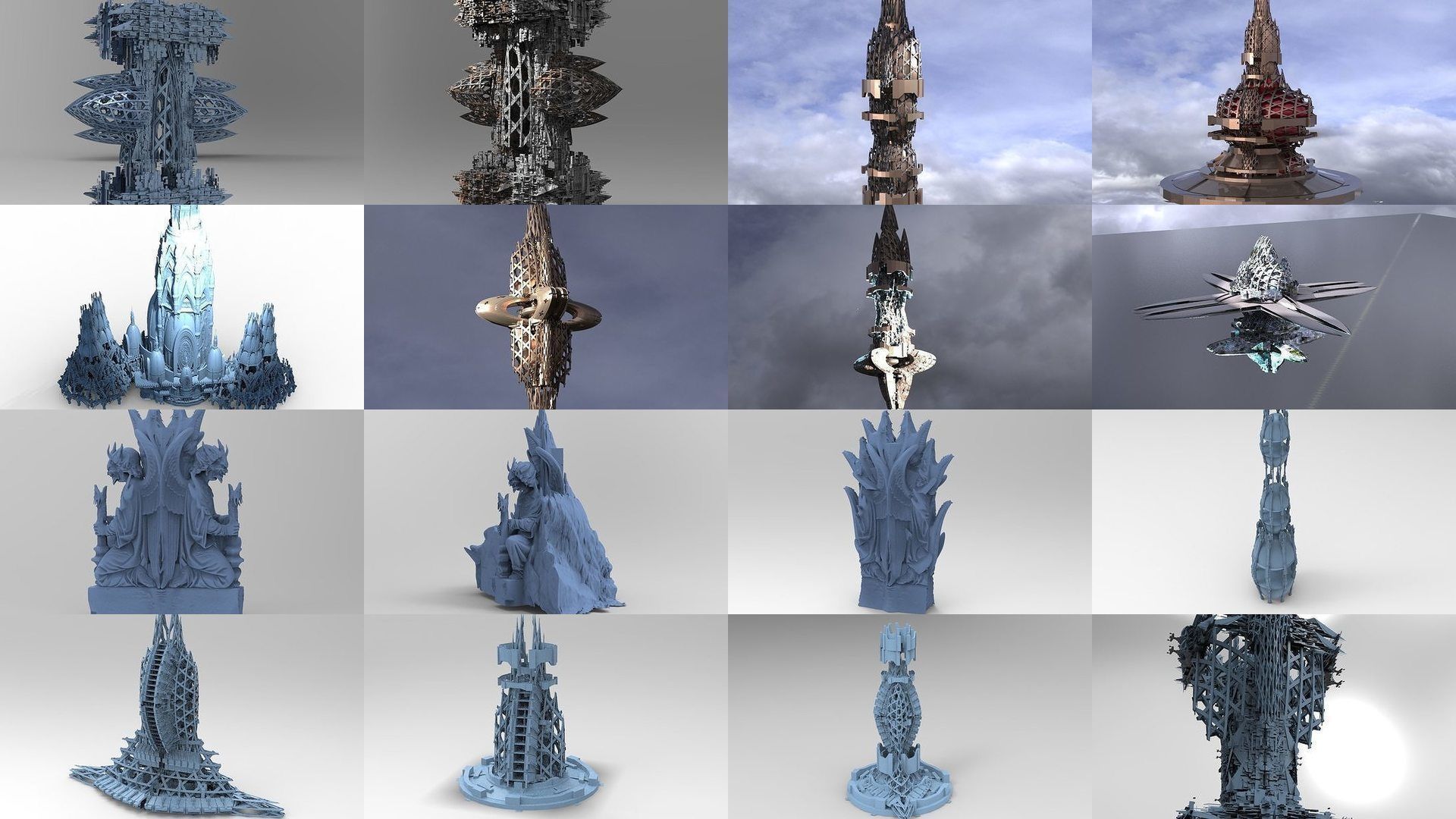 Sci Fi Modern art deco City tower collection 1 _5