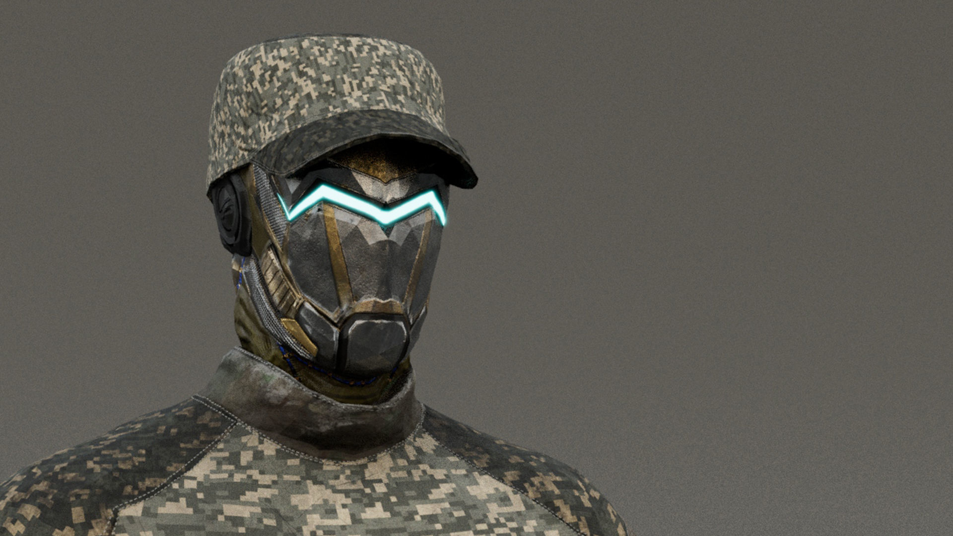 Robot Soldier Low-poly 3D model_6