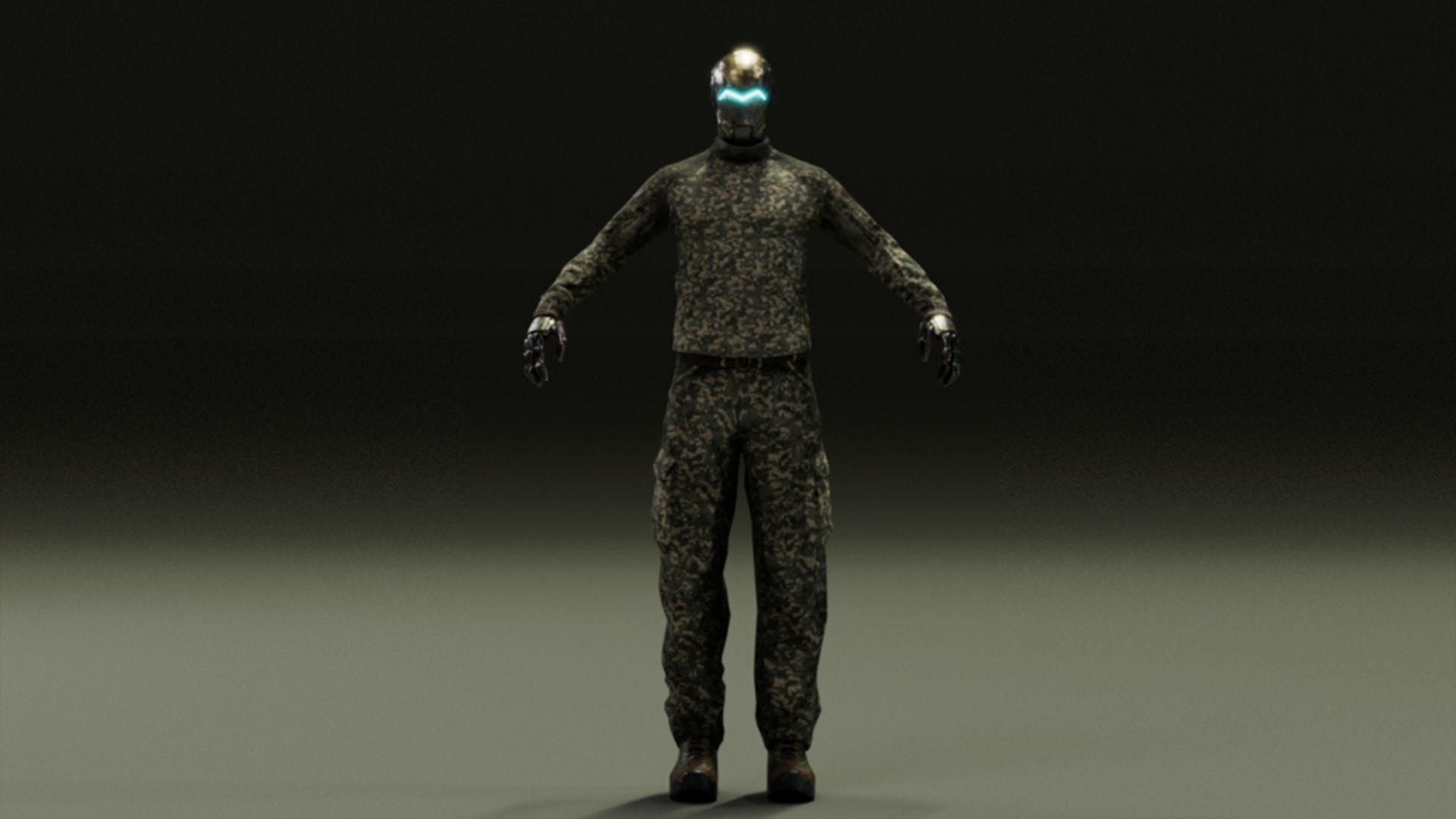 Robot Soldier Low-poly 3D model_2