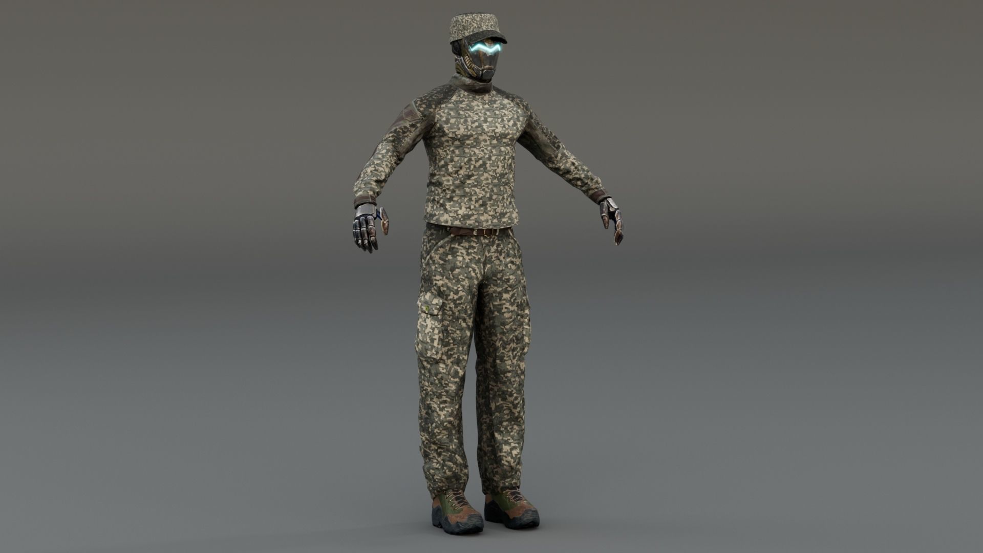 Robot Soldier Low-poly 3D model_9