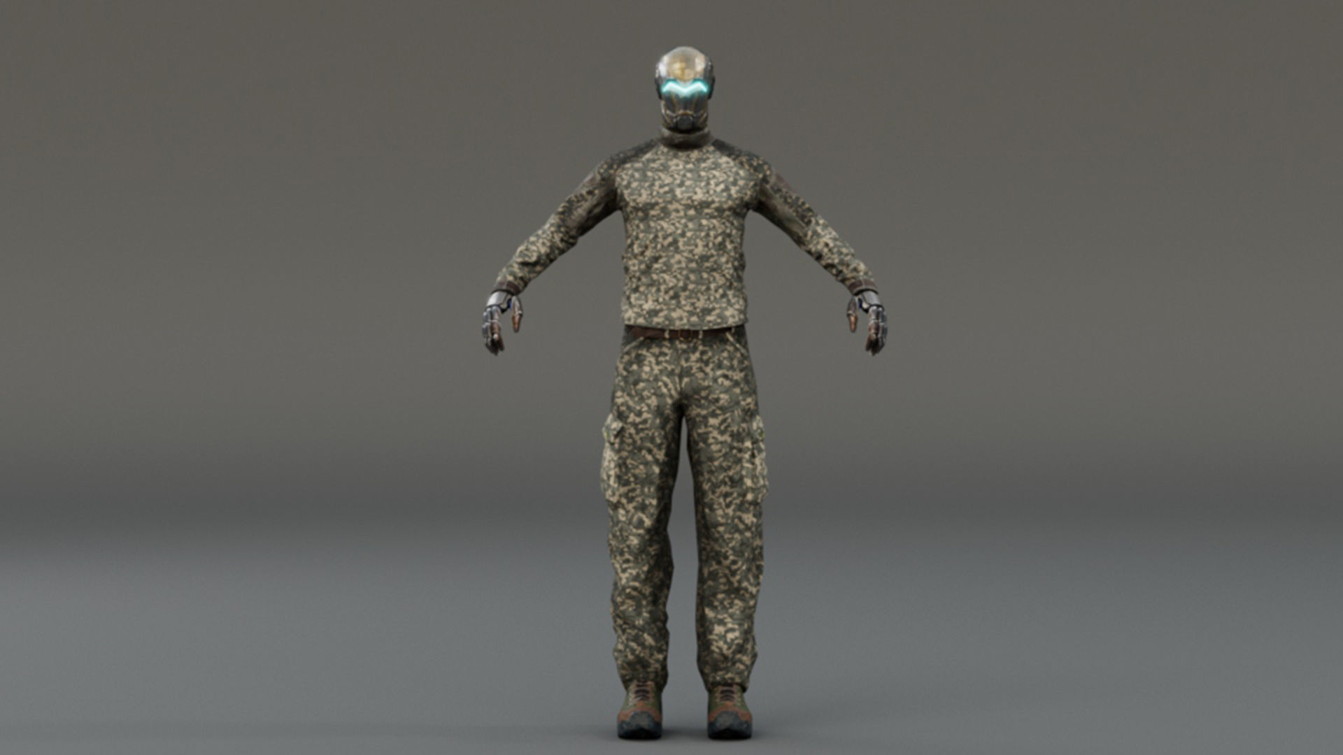 Robot Soldier Low-poly 3D model_3