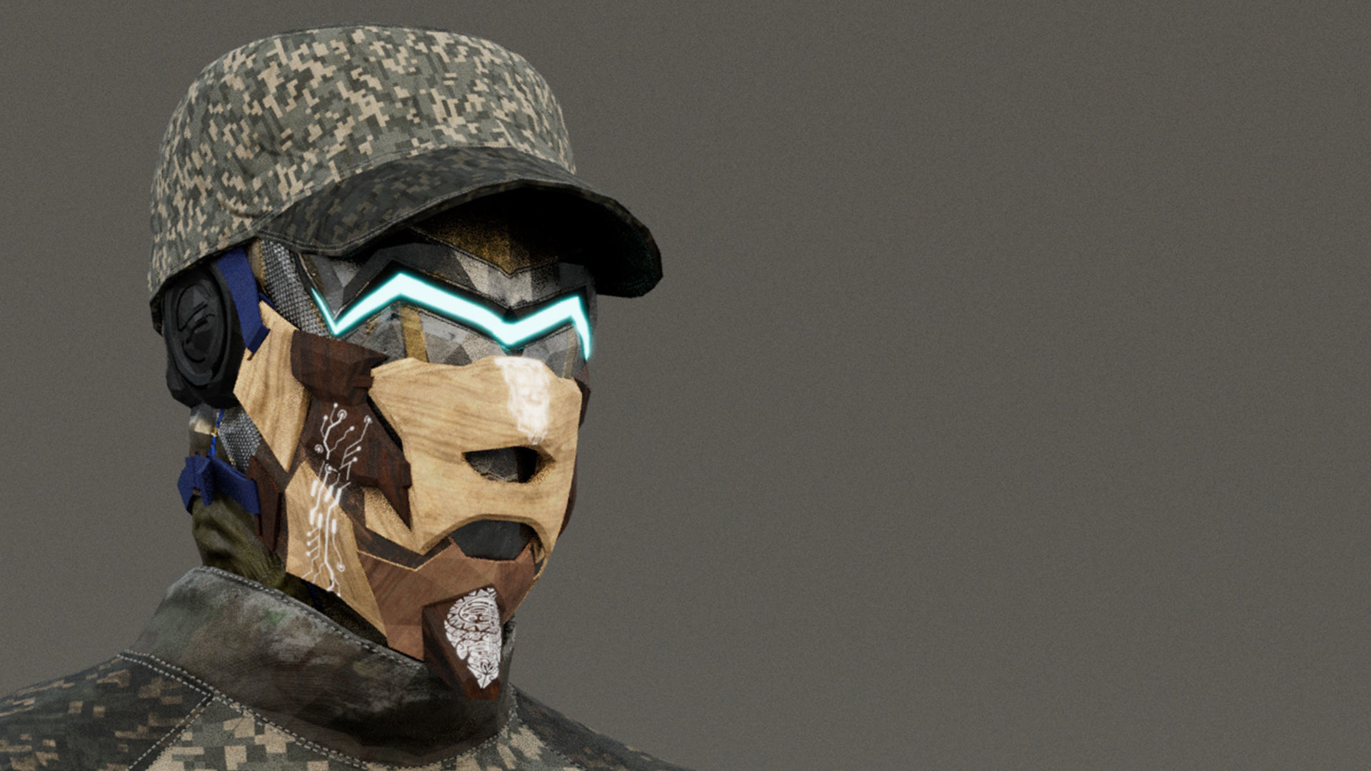 Robot Soldier Low-poly 3D model_5