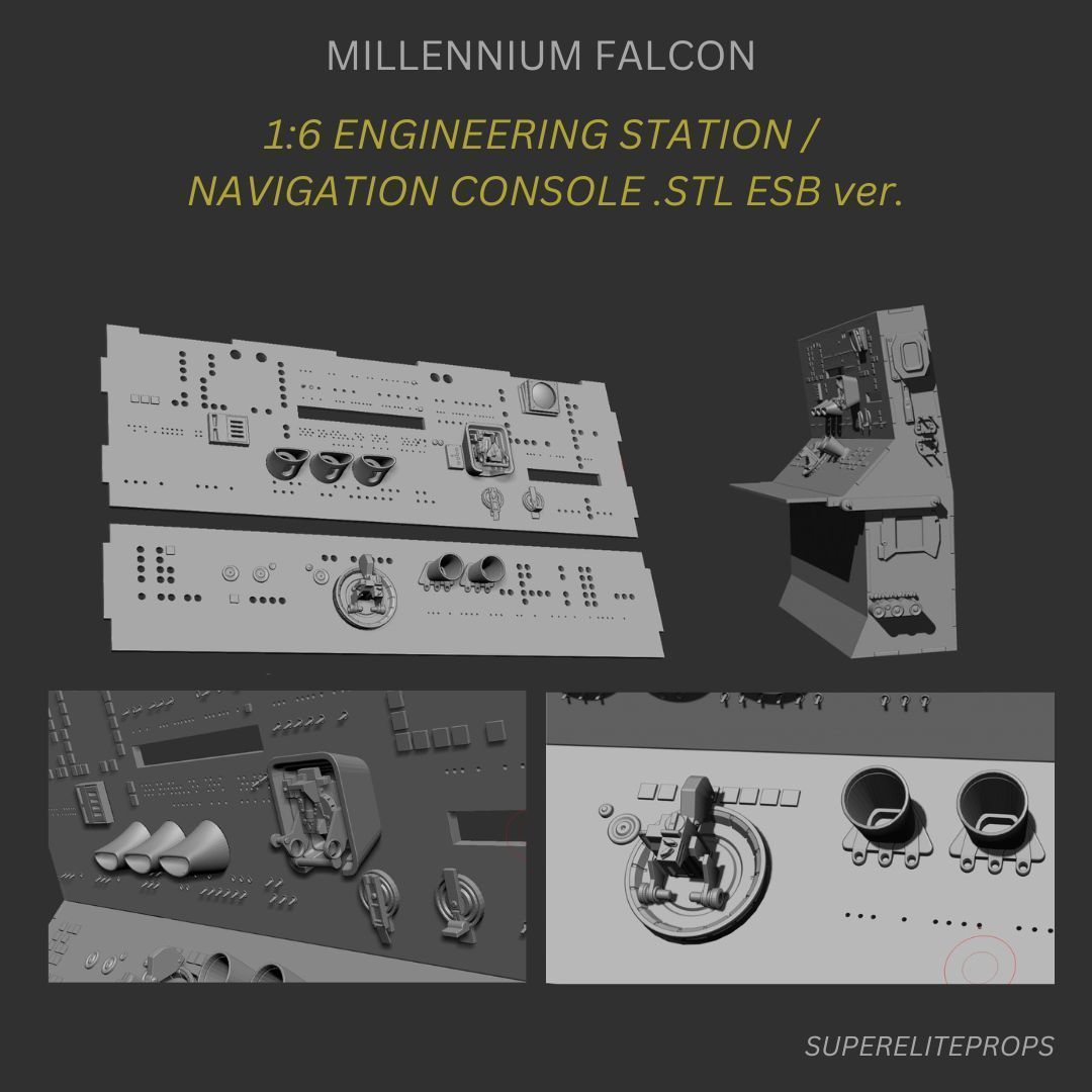 Jazzinc upgrade Millennium Falcon Engineering console 3D model_4