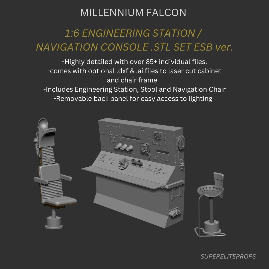 Jazzinc upgrade Millennium Falcon Engineering console 3D model_8
