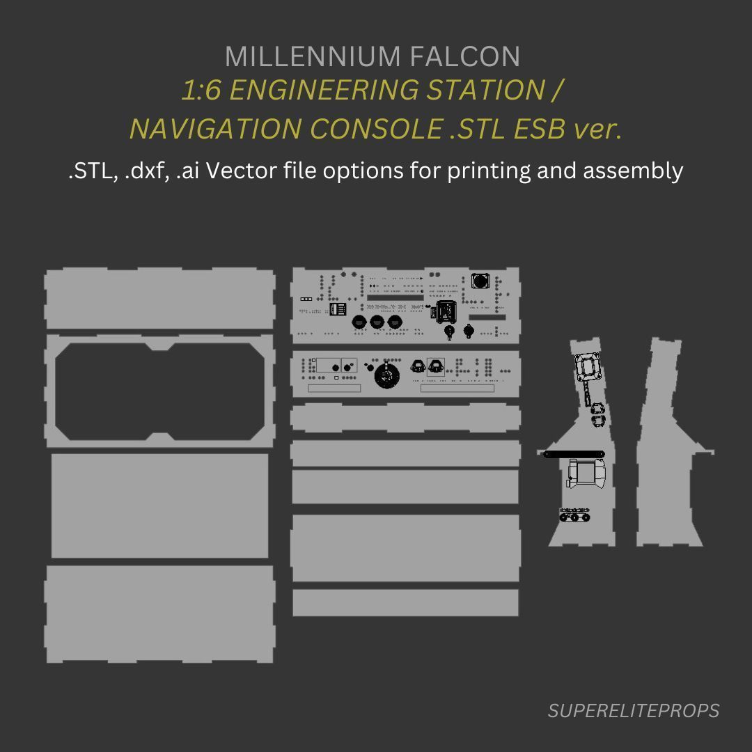 Jazzinc upgrade Millennium Falcon Engineering console 3D model_5