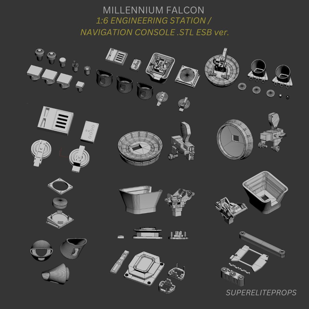 Jazzinc upgrade Millennium Falcon Engineering console 3D model_6