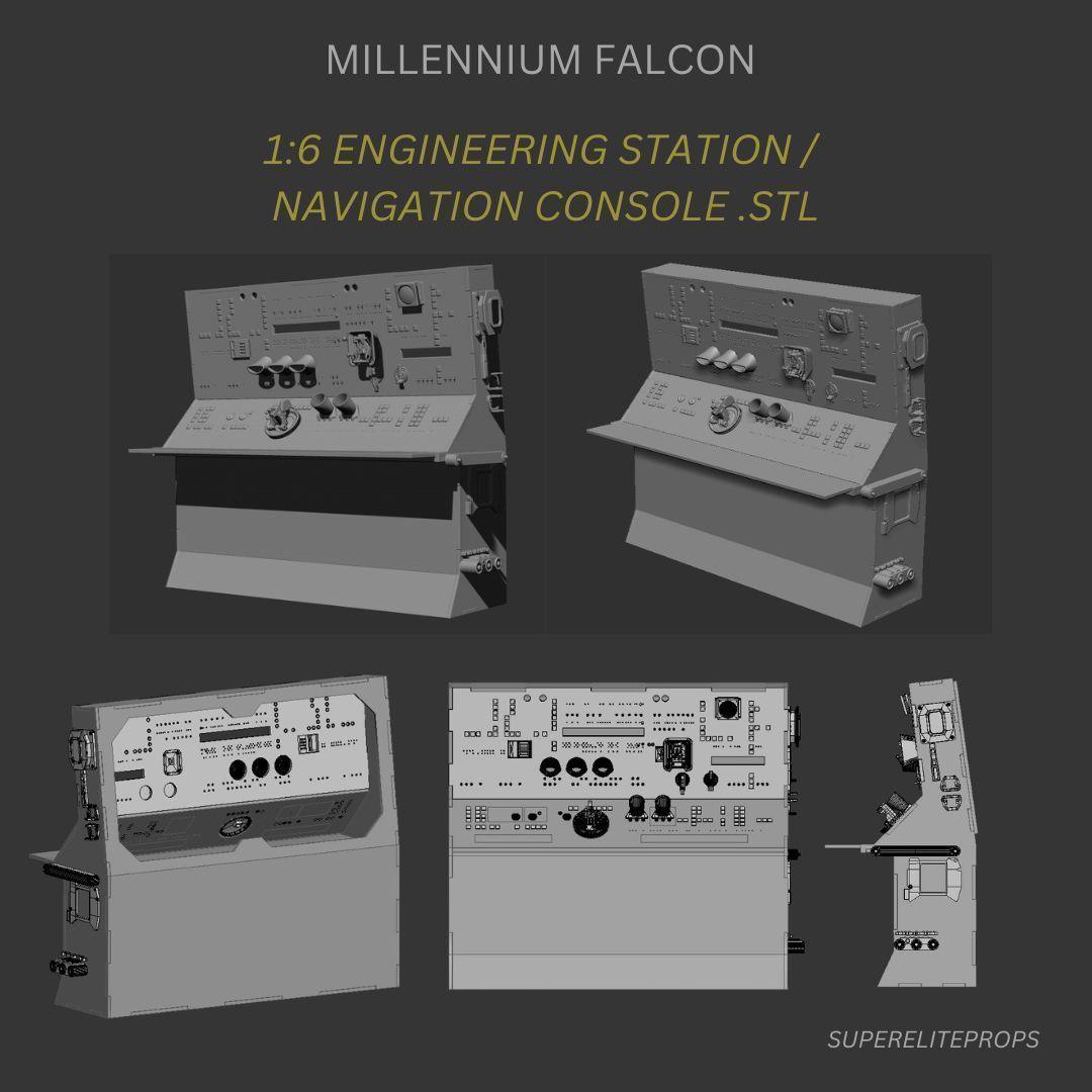 Jazzinc upgrade Millennium Falcon Engineering console 3D model_7