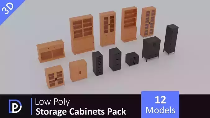 Low Poly Cabinets Pack