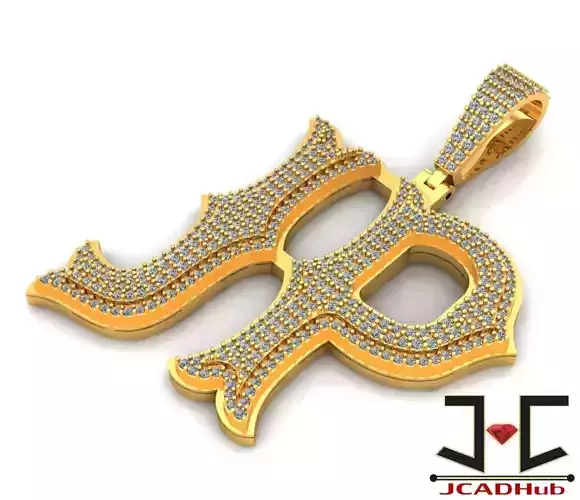 0200 - J P Letter Pendant Hiphop Jewelry