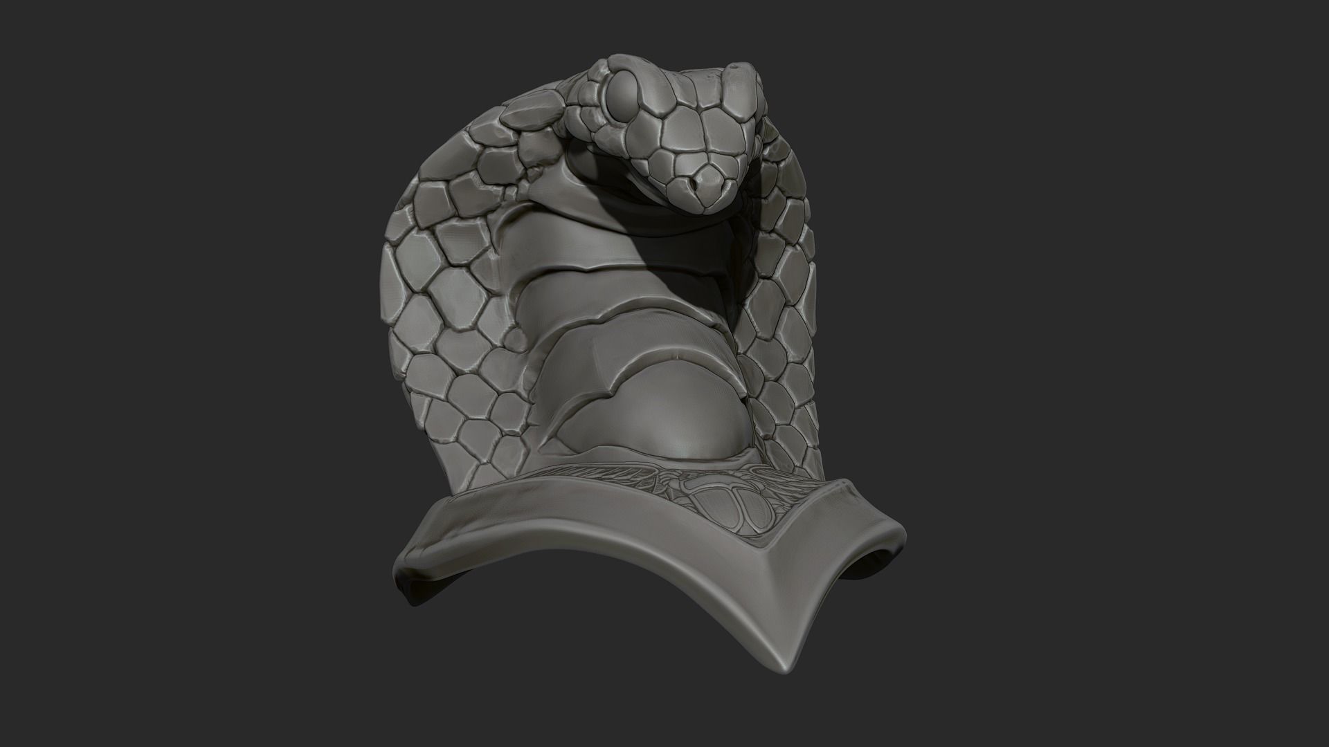 king cobra snake crown high model statue 3D print model_8