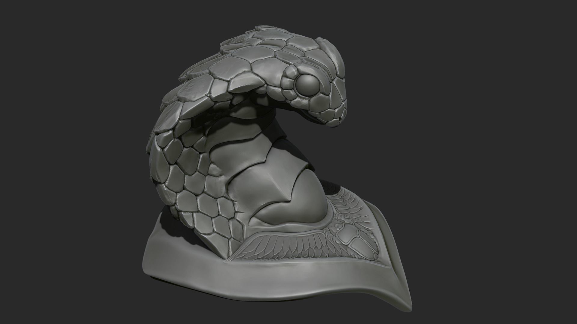 king cobra snake crown high model statue 3D print model_5