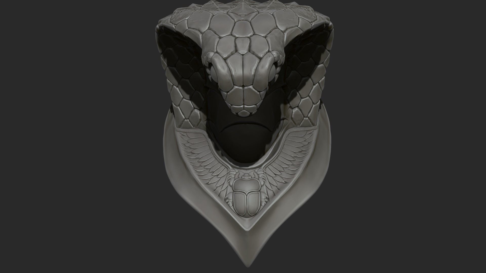 king cobra snake crown high model statue 3D print model_6