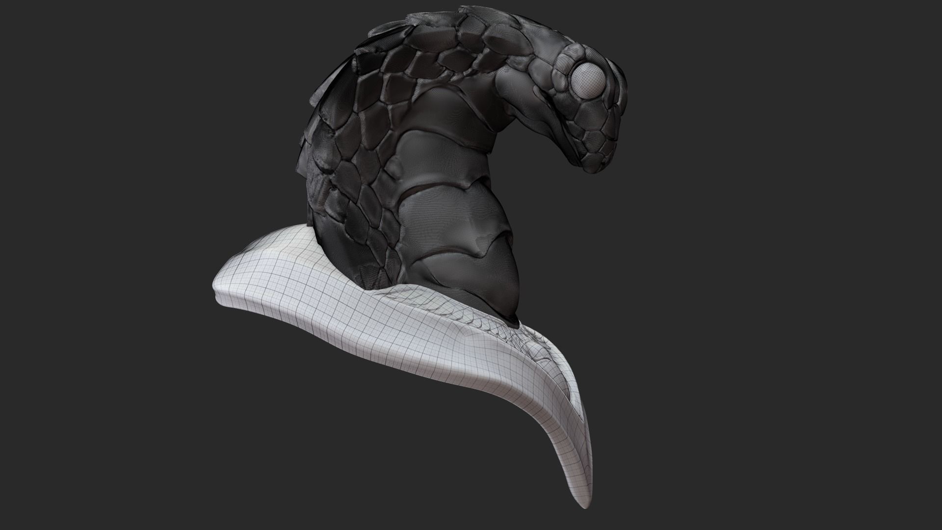 king cobra snake crown high model statue 3D print model_10