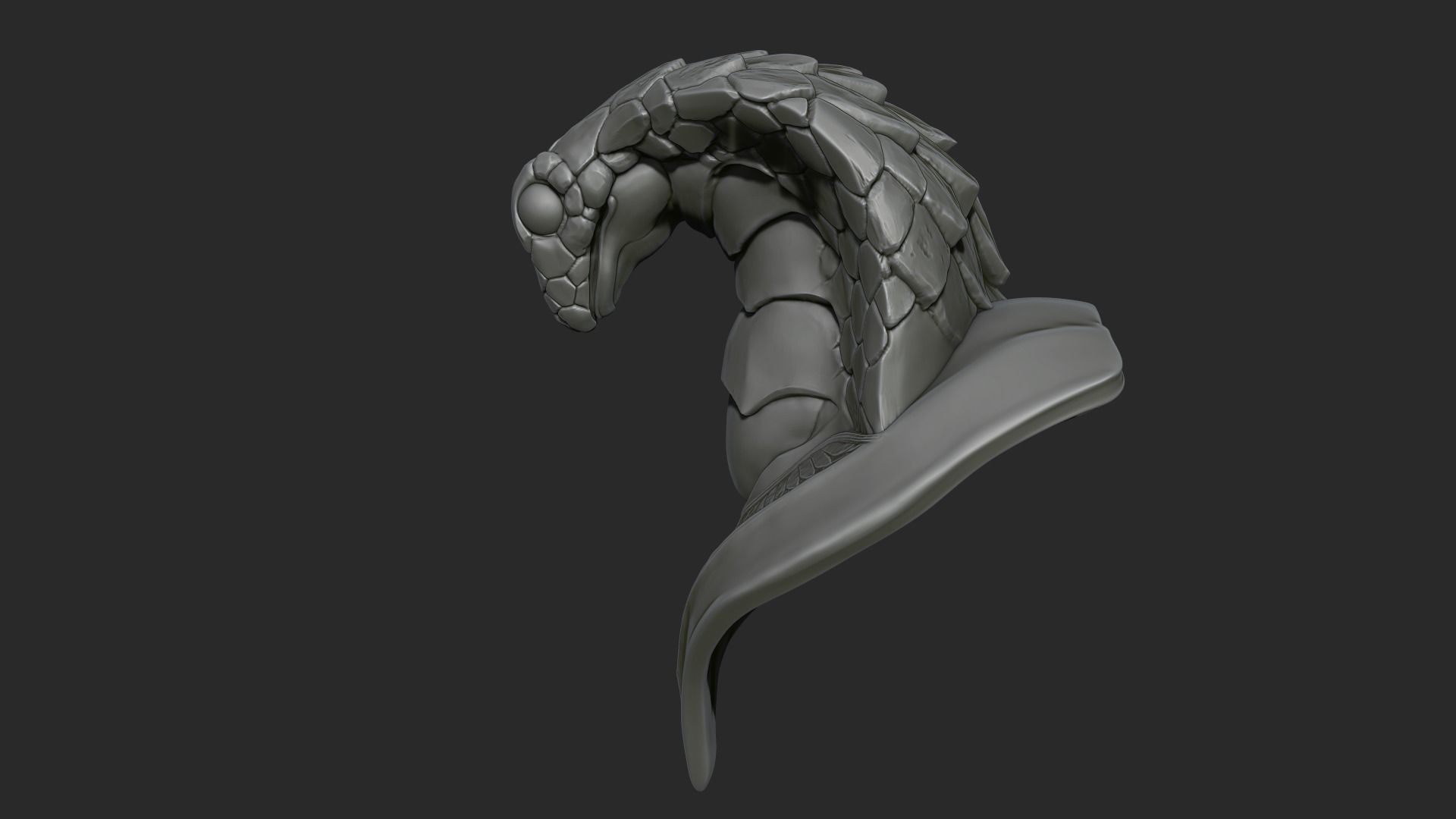 king cobra snake crown high model statue 3D print model_3