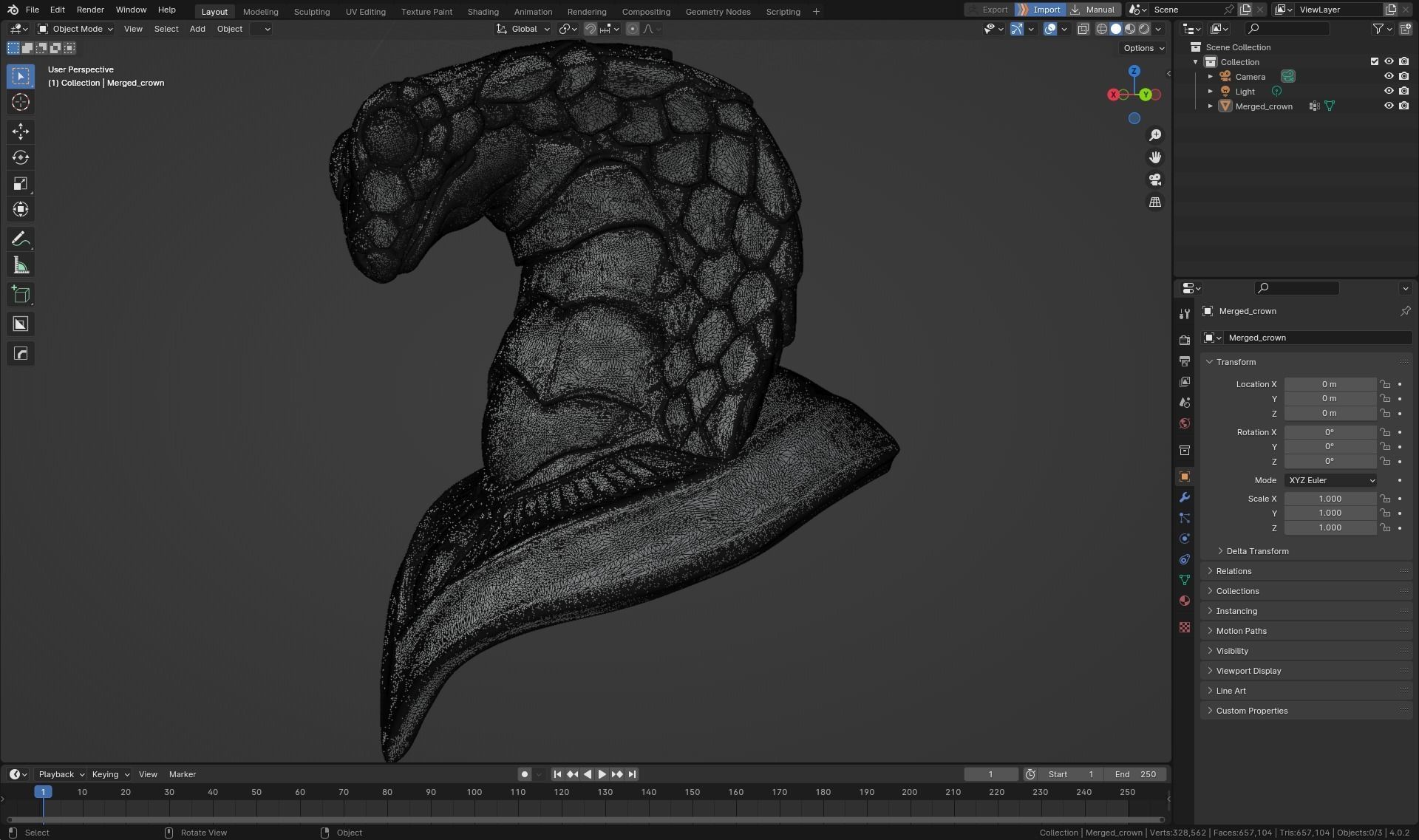 king cobra snake crown high model statue 3D print model_15