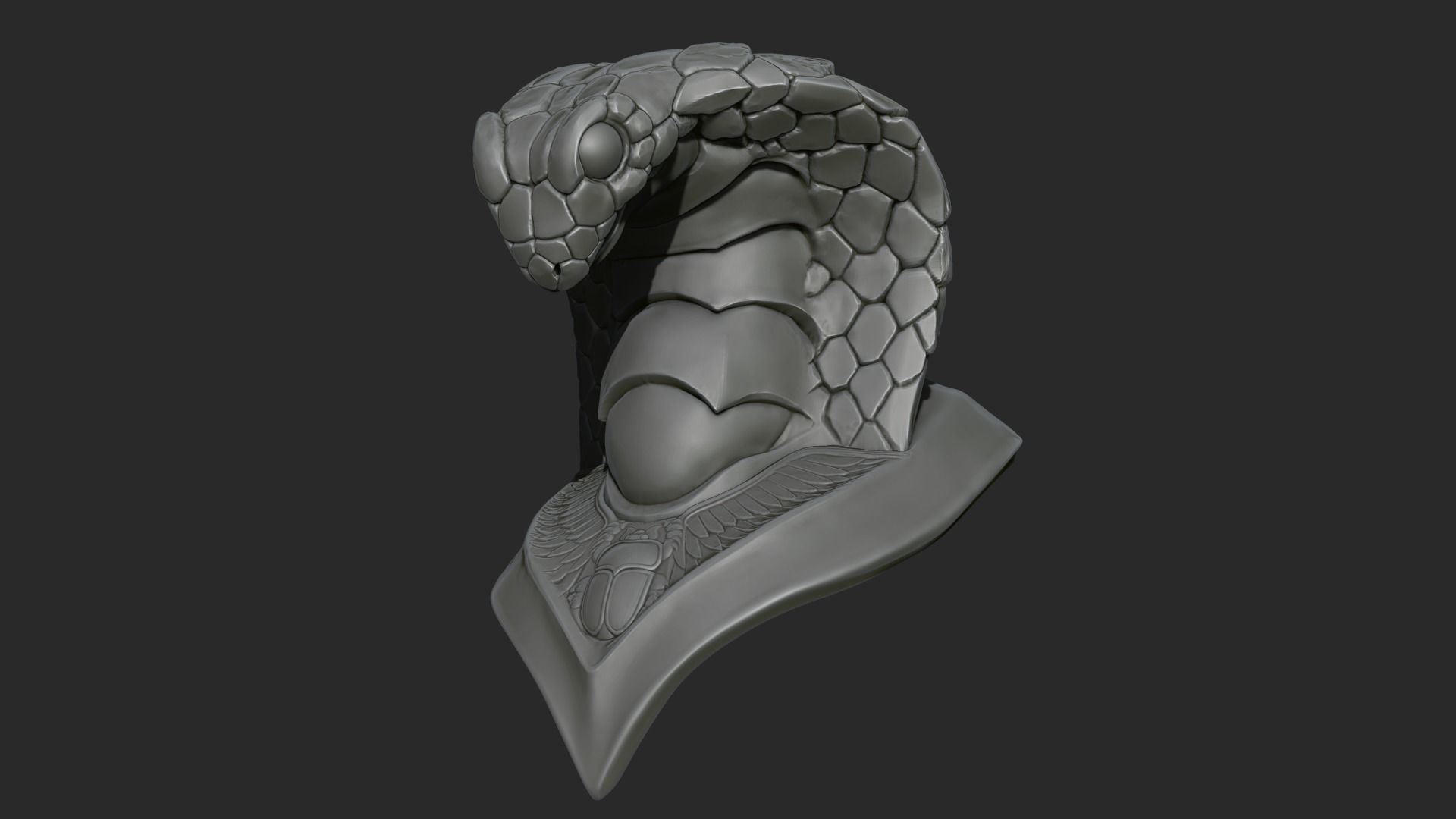 king cobra snake crown high model statue 3D print model_1