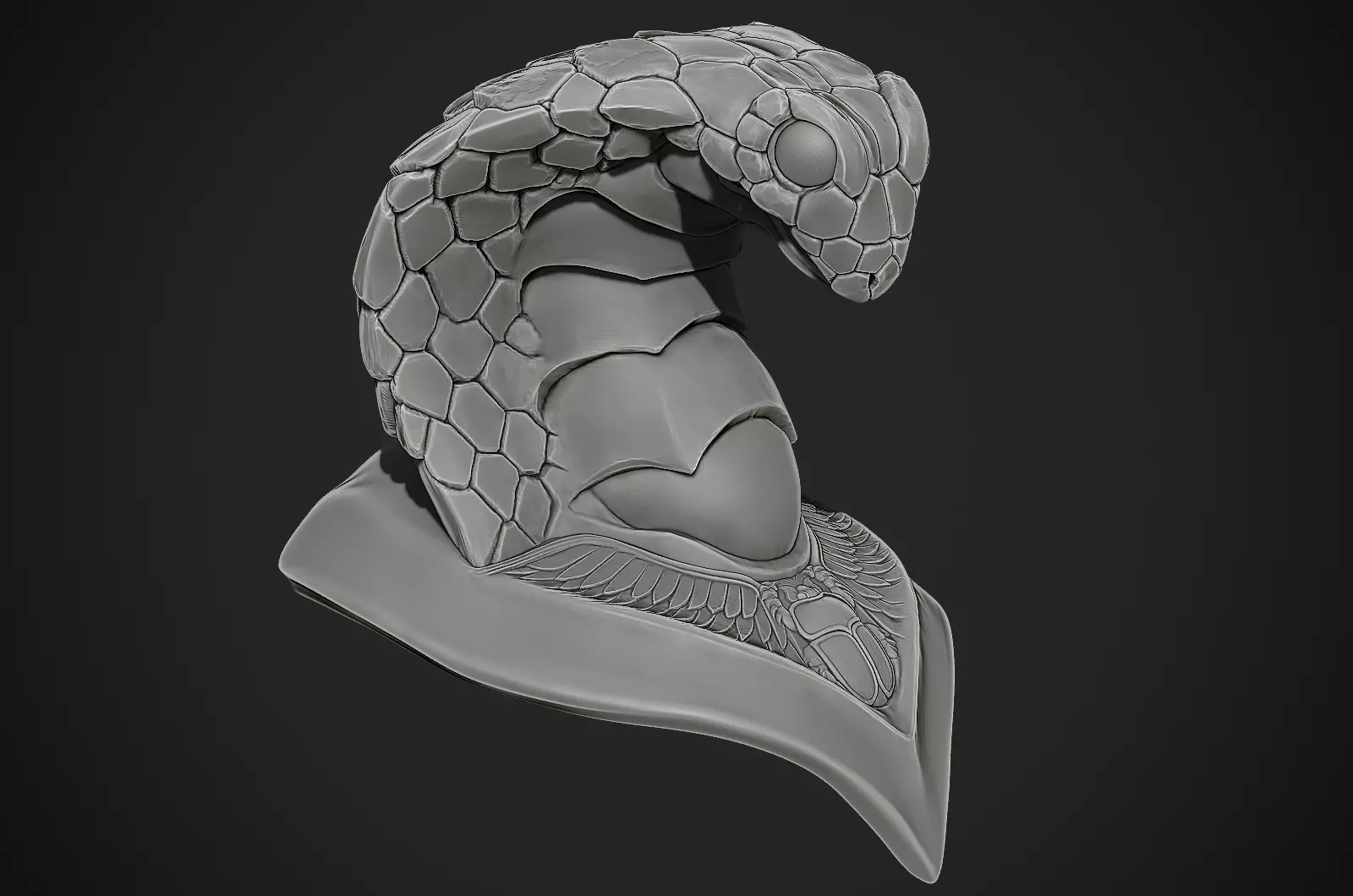 king cobra snake crown high model statue 3D print model_0