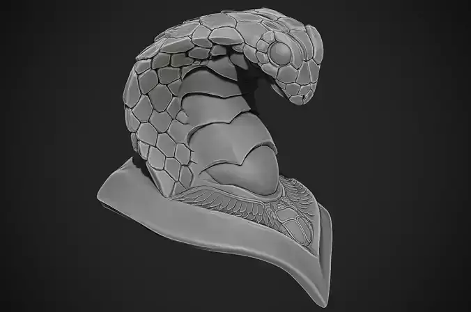 king cobra snake crown high model statue 3D print model