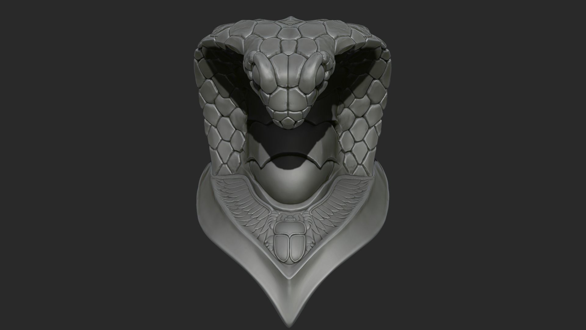 king cobra snake crown high model statue 3D print model_2