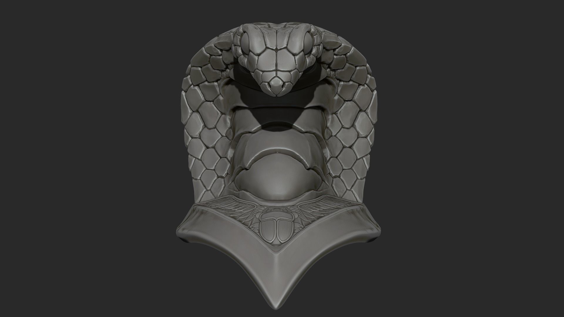 king cobra snake crown high model statue 3D print model_7