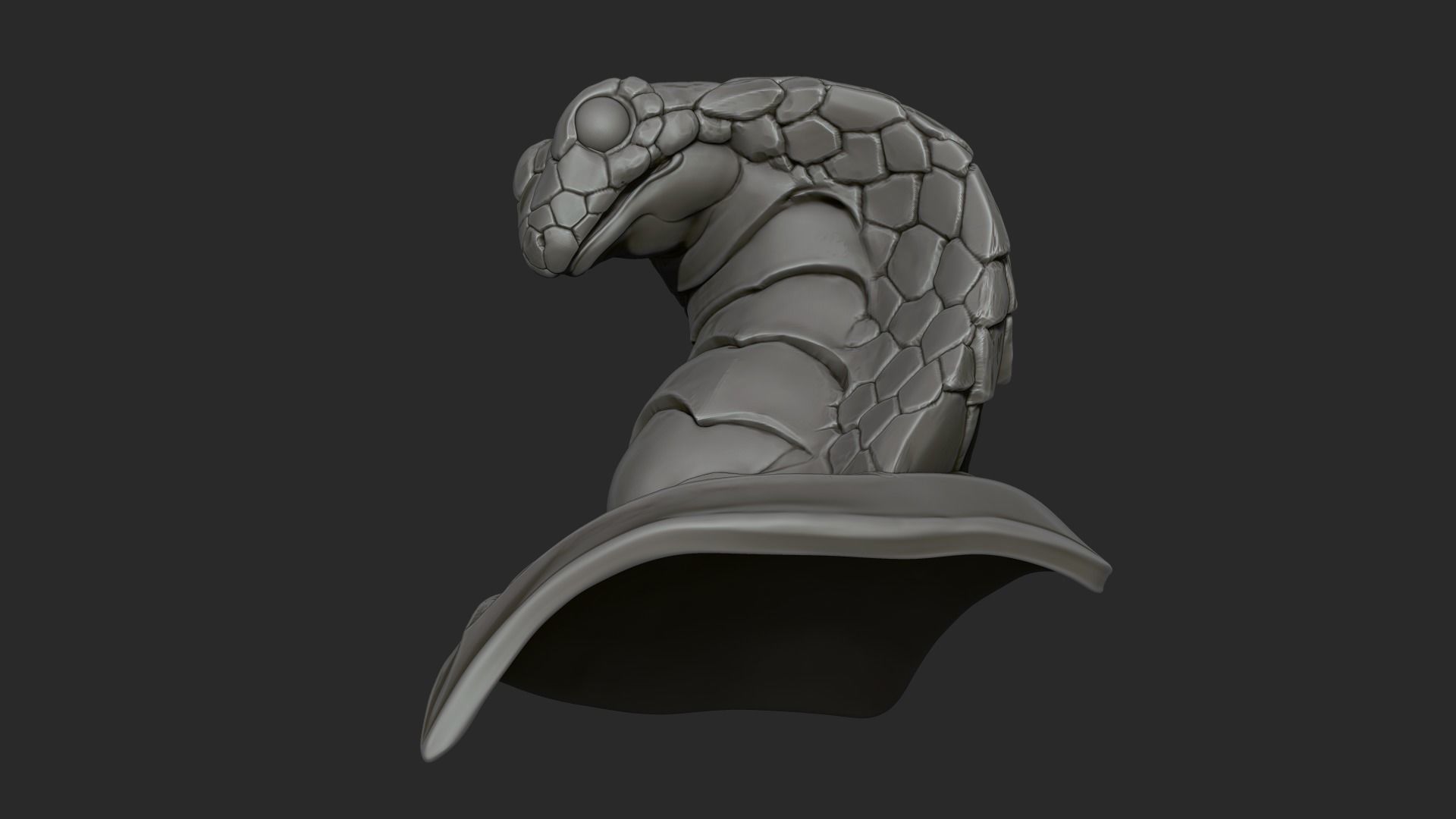 king cobra snake crown high model statue 3D print model_11