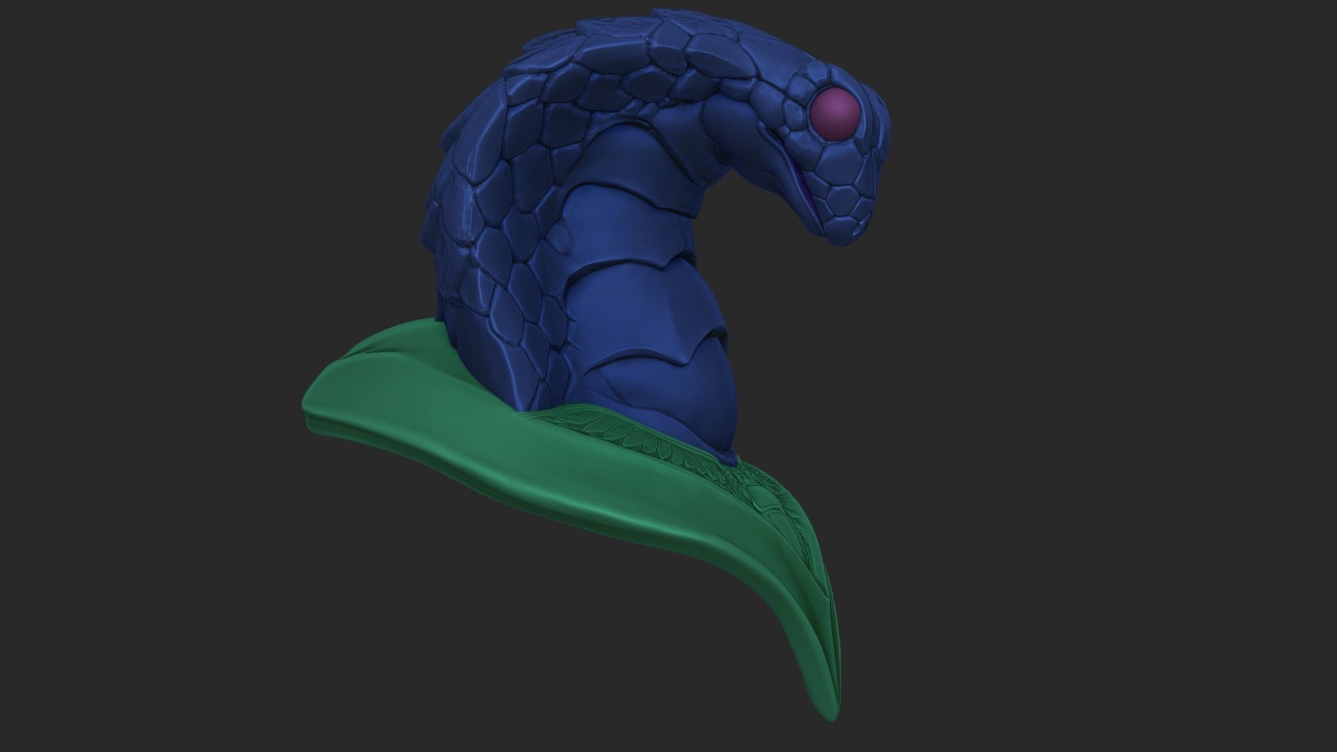 king cobra snake crown high model statue 3D print model_9