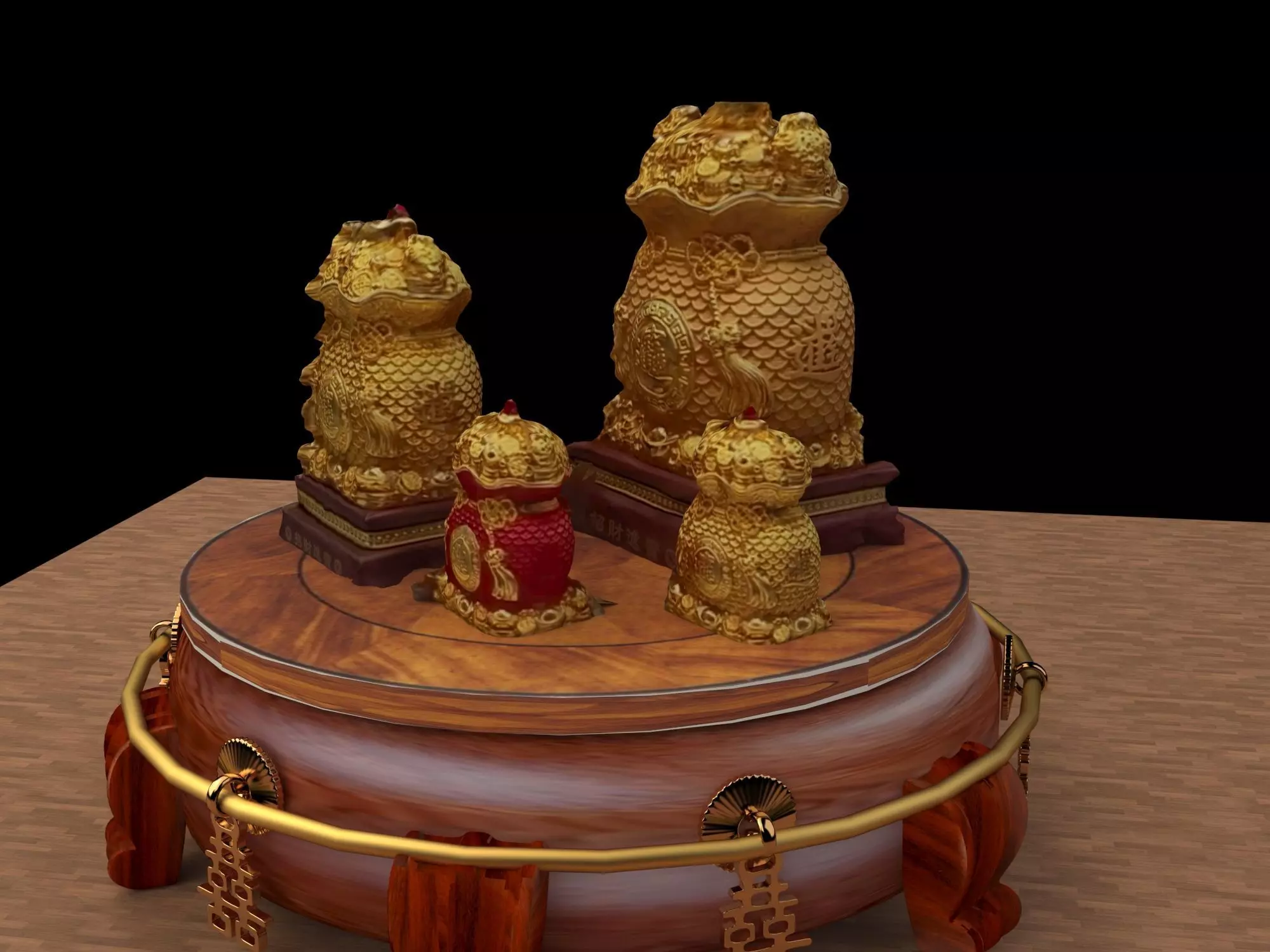  Chinese money bag   3D model_0