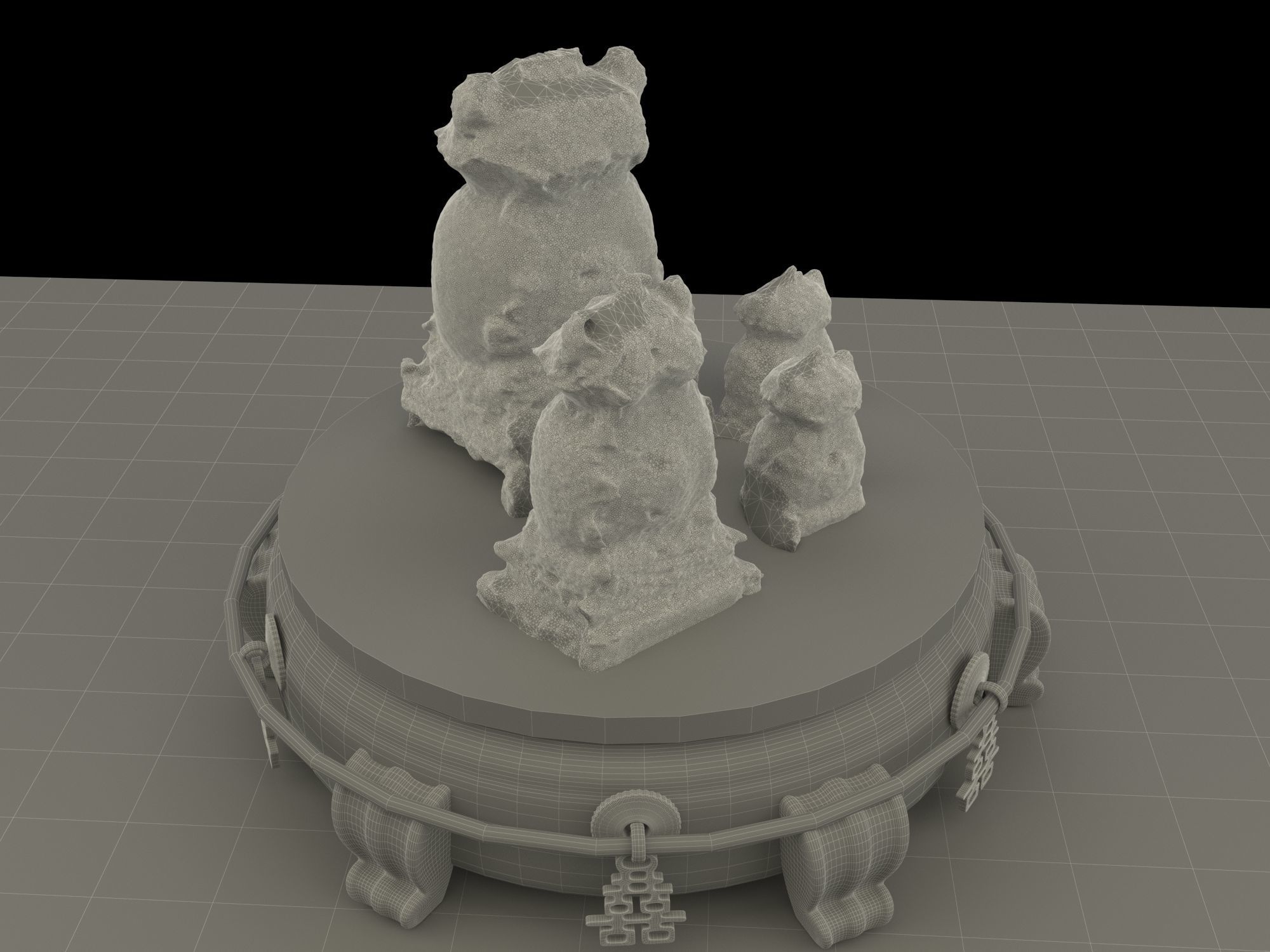  Chinese money bag   3D model_6