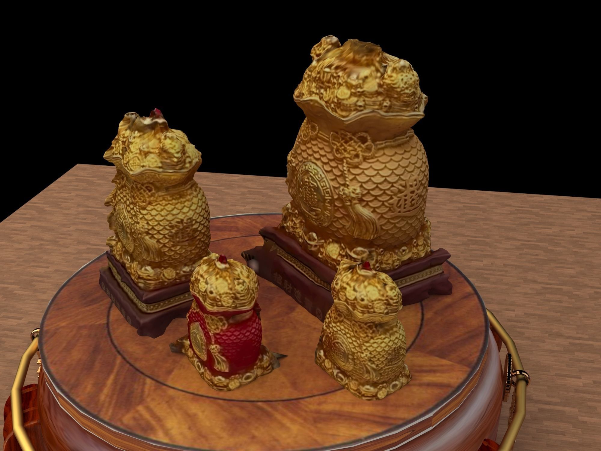  Chinese money bag   3D model_4