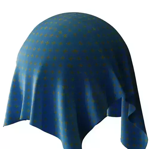 Seamless texture of royal blue medieval fabric with lily pattern Texture