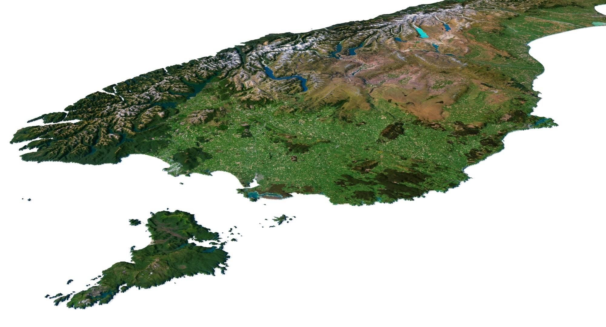 New Zealand Terrain 3D Map 3D model_9
