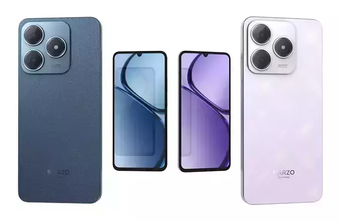 Realme Narzo N63 Leather Blue And Twilight Purple
