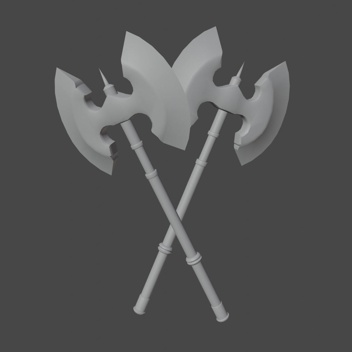 Fantasy Medieval Axe 02 Low-poly 3D model_12