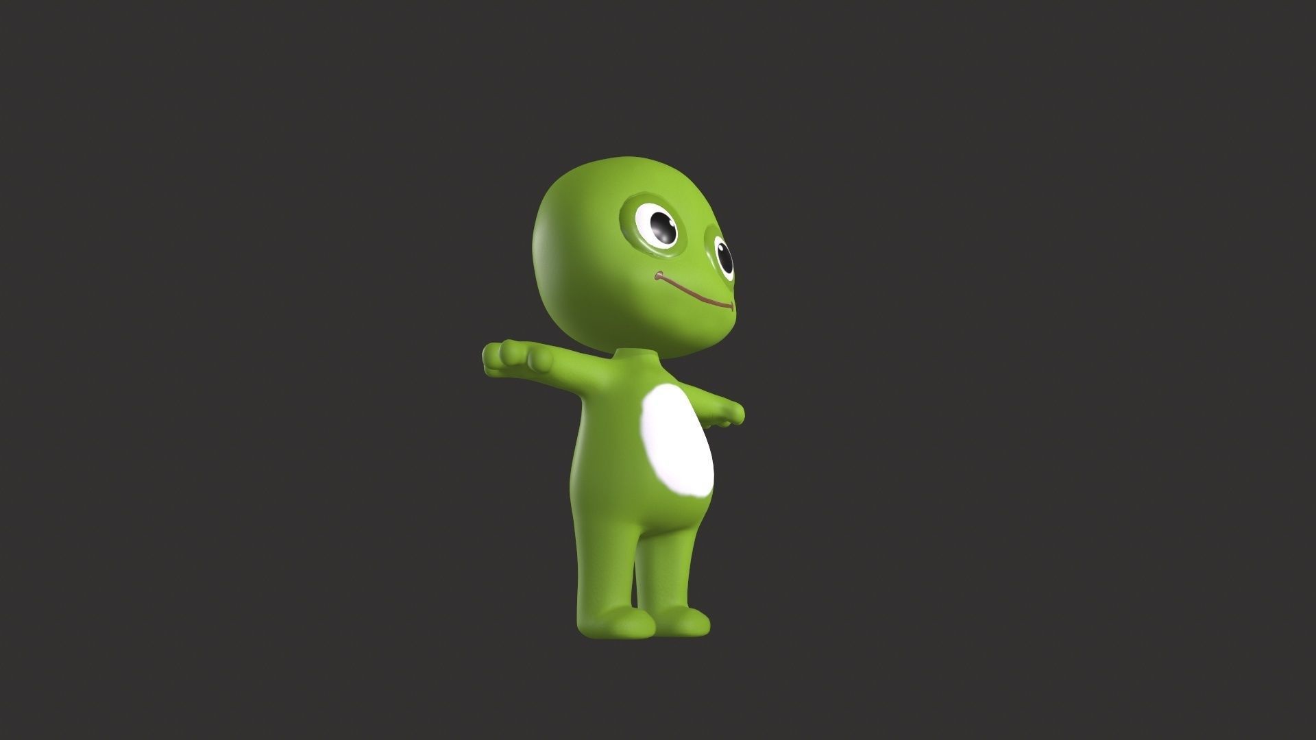 Cartoon 005 Character Frog Cute Low-poly 3D model_13