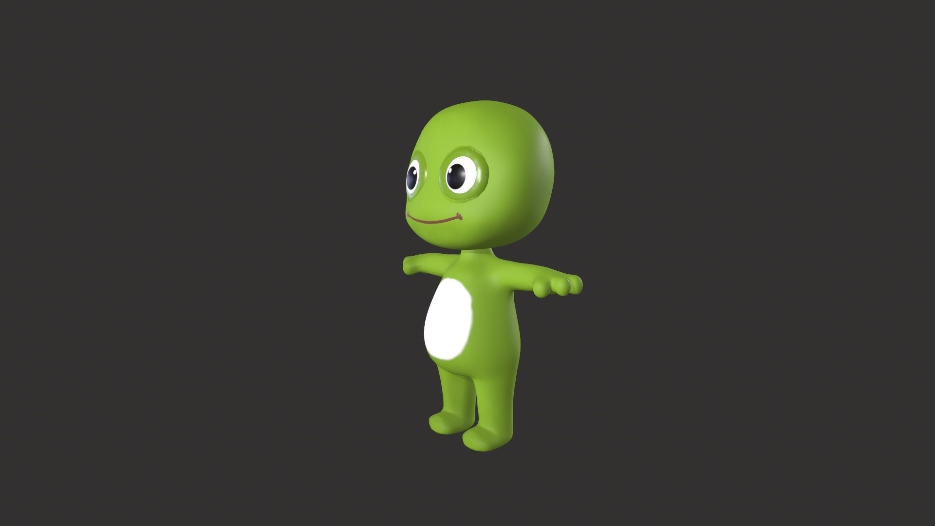 Cartoon 005 Character Frog Cute Low-poly 3D model_2
