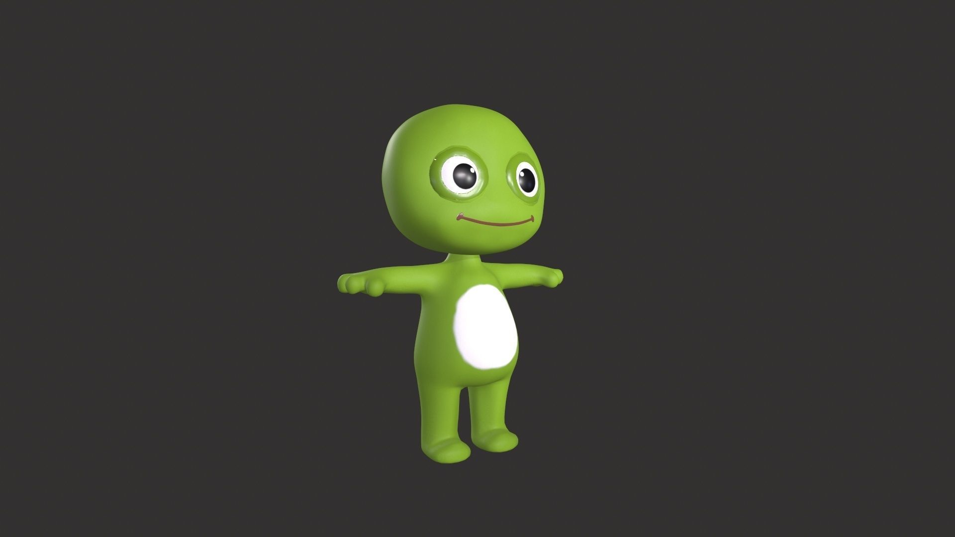 Cartoon 005 Character Frog Cute Low-poly 3D model_7