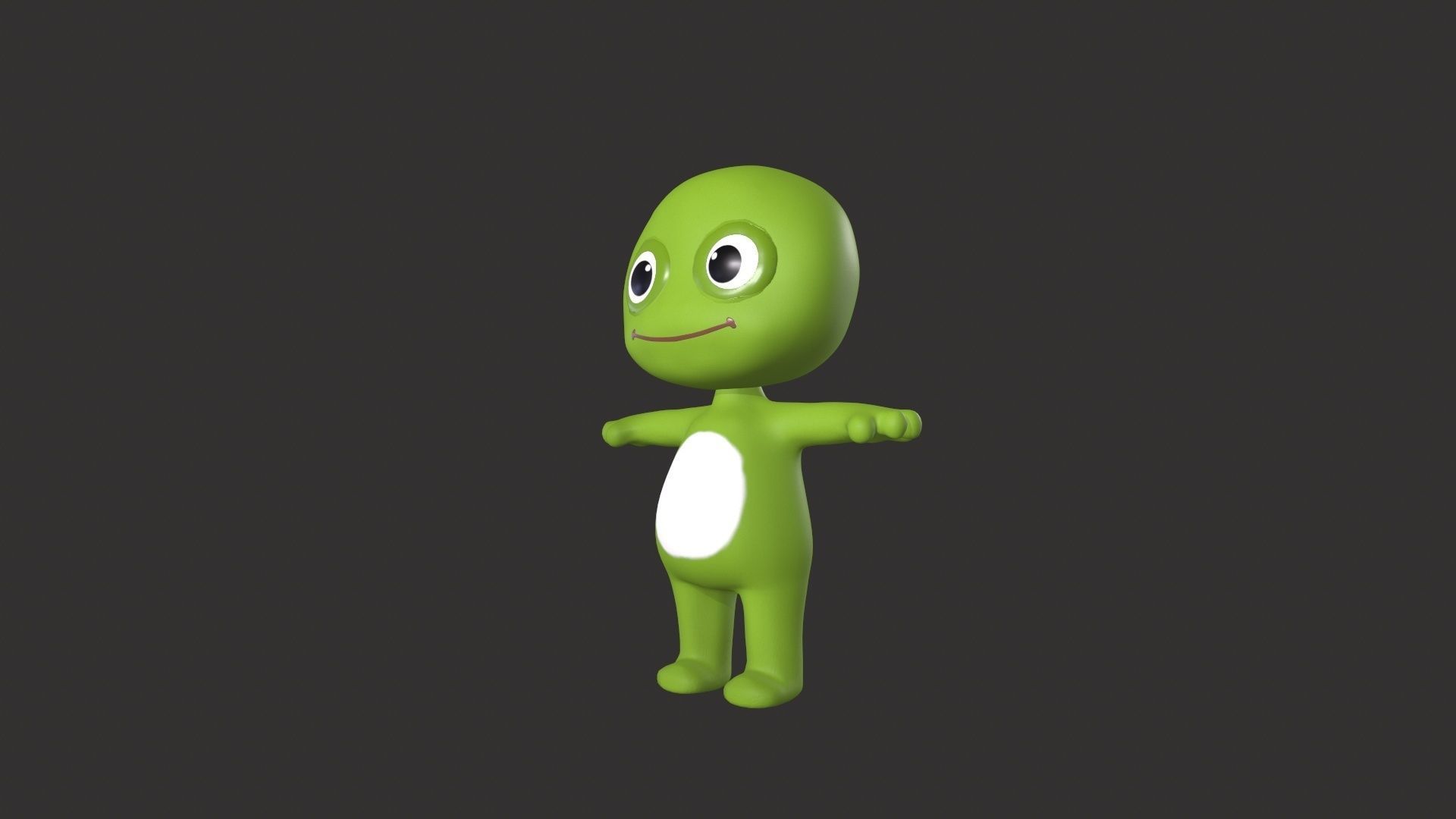 Cartoon 005 Character Frog Cute Low-poly 3D model_14