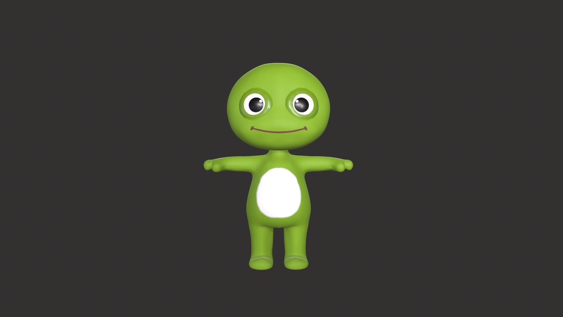 Cartoon 005 Character Frog Cute Low-poly 3D model_8