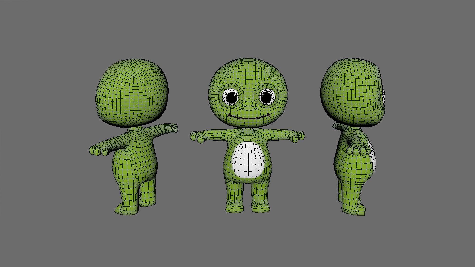 Cartoon 005 Character Frog Cute Low-poly 3D model_15