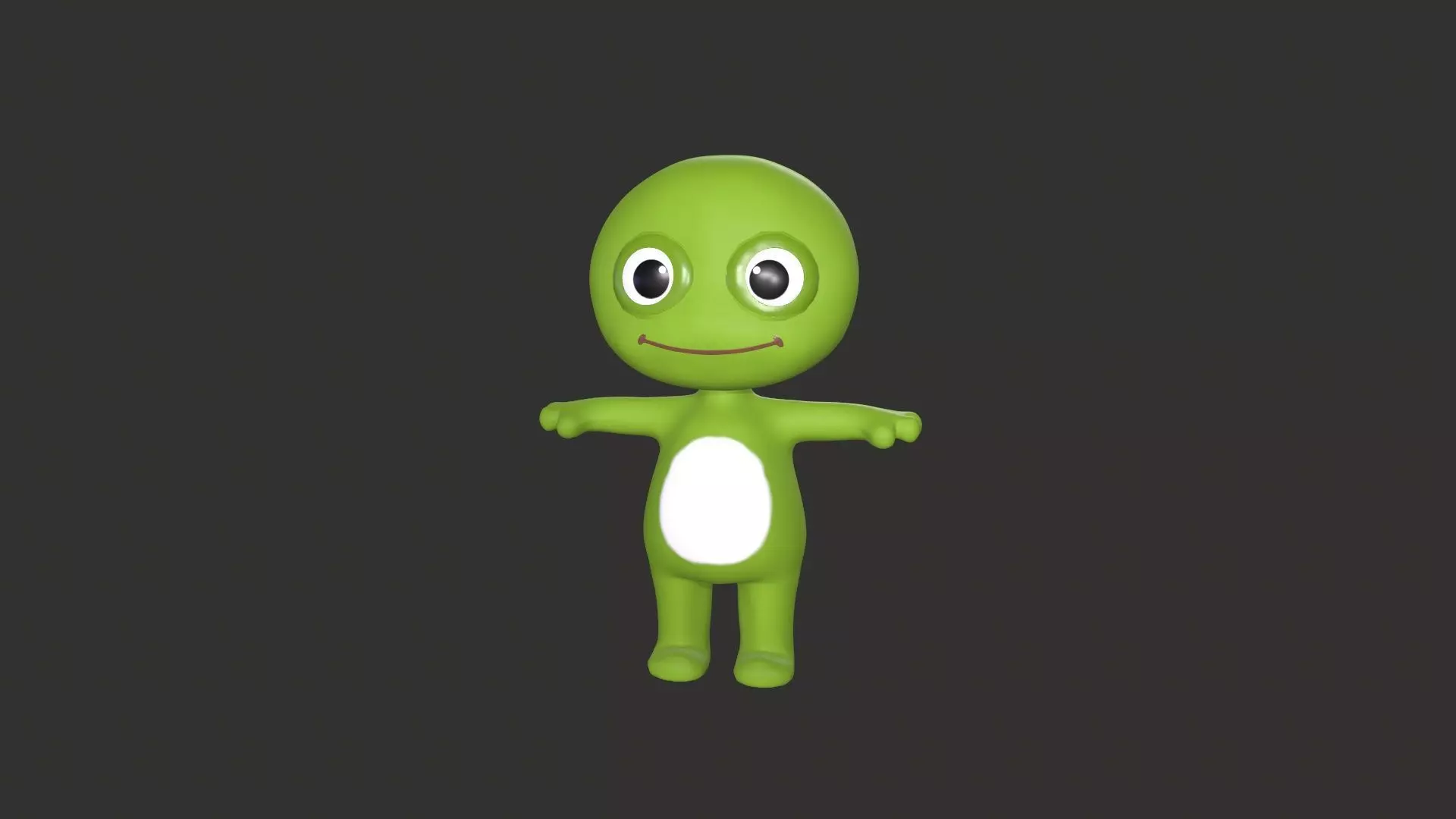 Cartoon 005 Character Frog Cute Low-poly 3D model_0