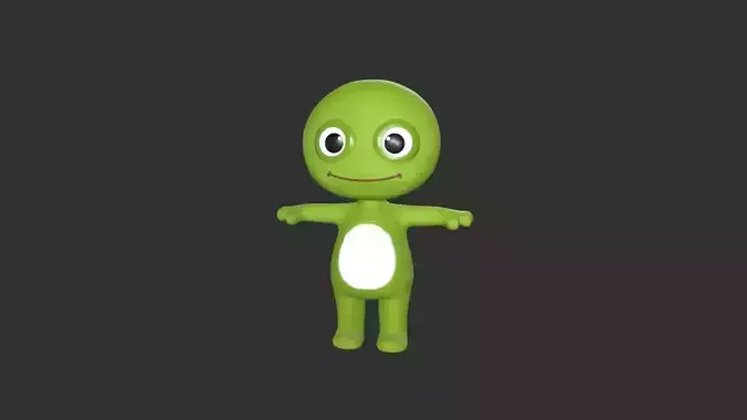 Cartoon 005 Character Frog Cute Low-poly 3D model