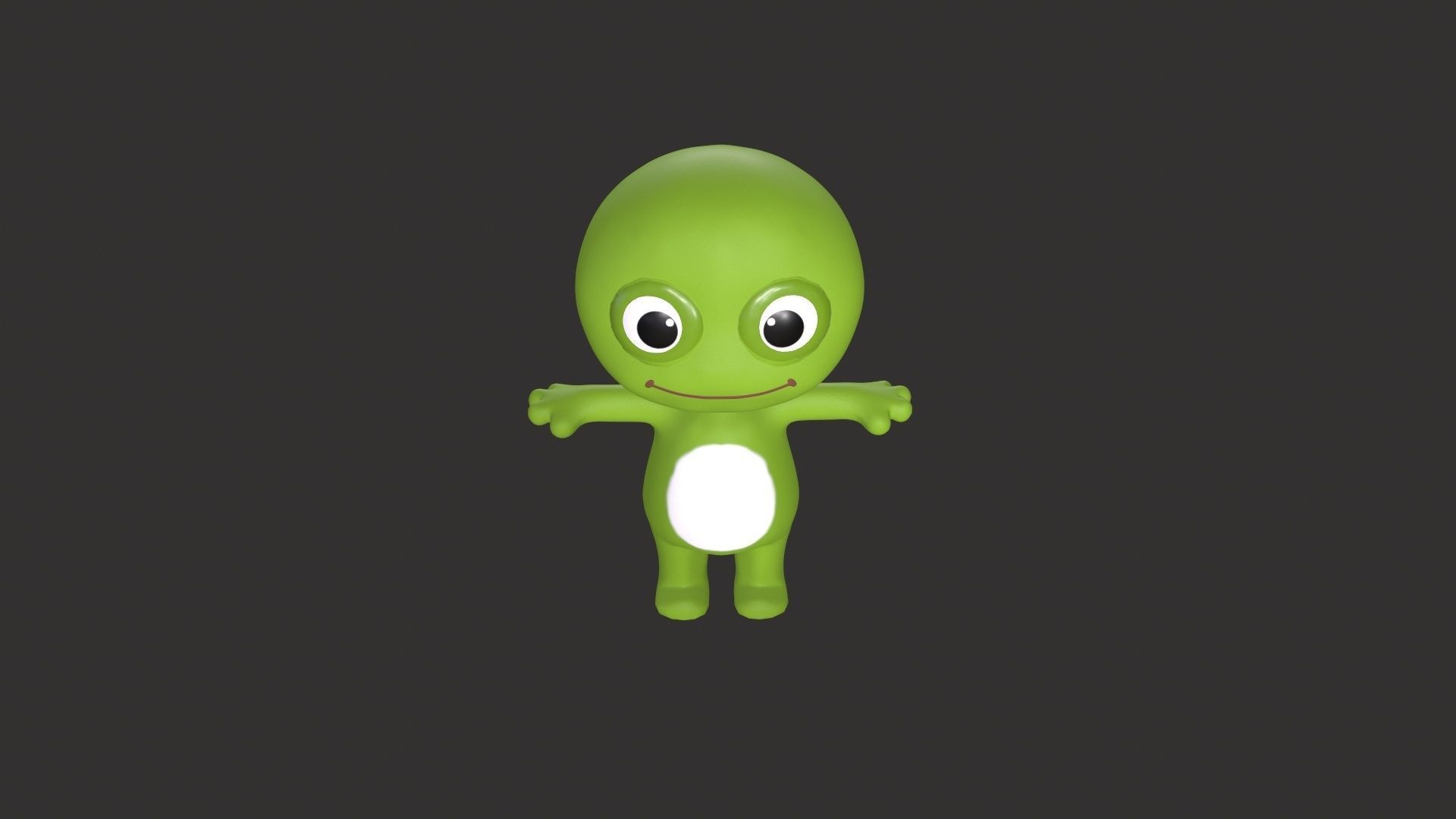 Cartoon 005 Character Frog Cute Low-poly 3D model_9