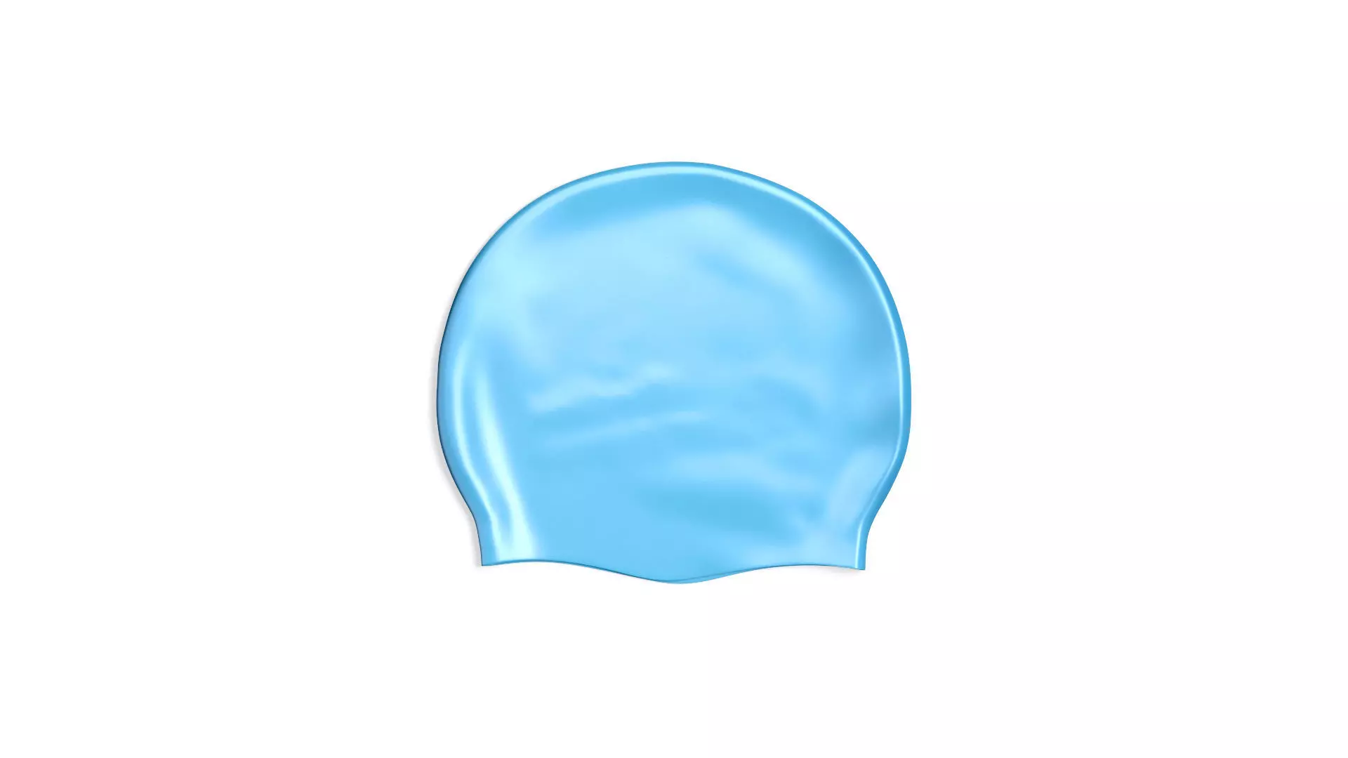 Blue Swim Cap 2 Types - lying and no gravity swimming hat set 3D model_0