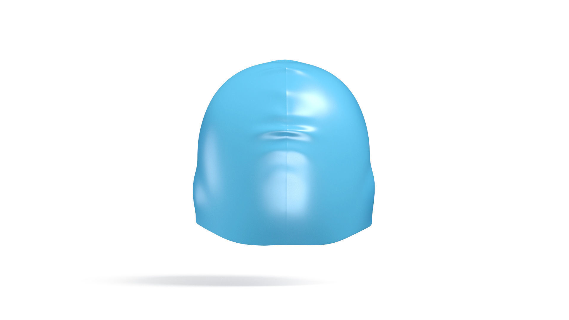 Blue Swim Cap 2 Types - lying and no gravity swimming hat set 3D model_5
