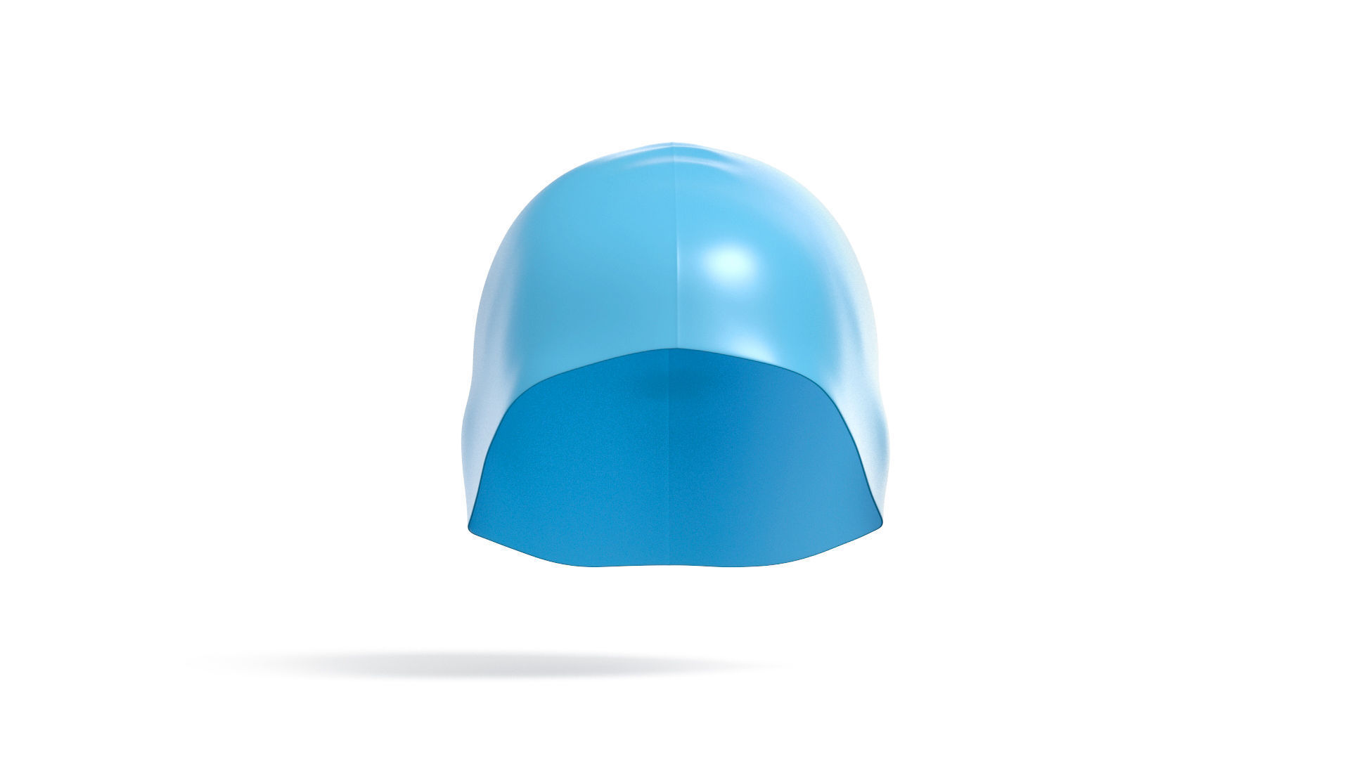 Blue Swim Cap 2 Types - lying and no gravity swimming hat set 3D model_4