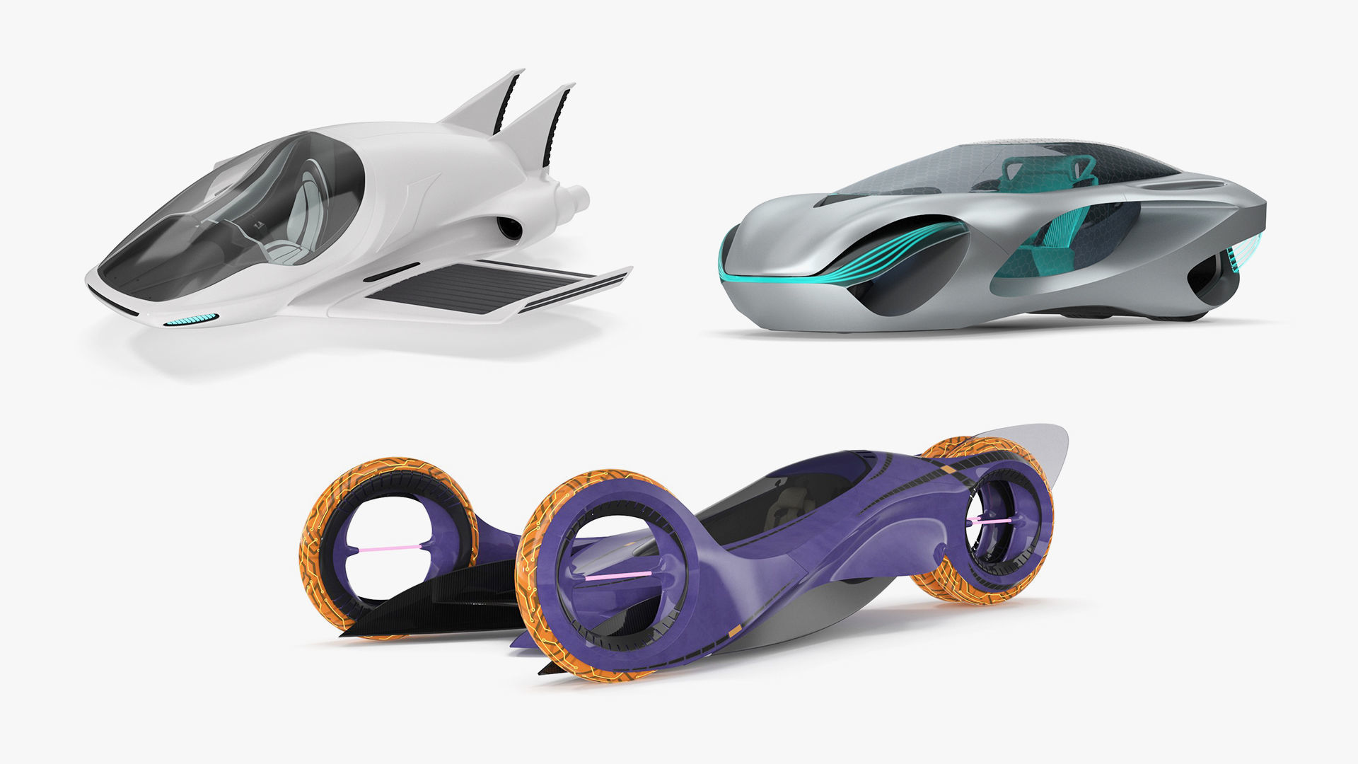 Futuristic Concept Cars Collection 3D Model Pack