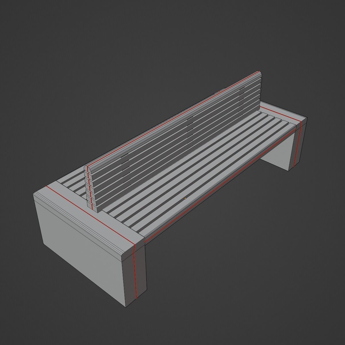 Modern Outdoor Bench 02 Low-poly 3D model_14